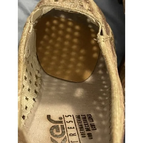 Rieker Antistress Leather Shoes Waffle Mesh Women’s Sz 6.5 Earth Tones