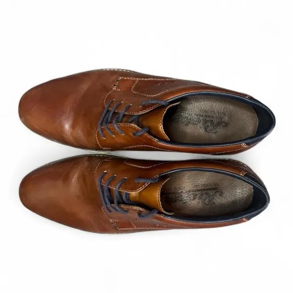 Rieker Leather Dress Shoes Casual Comfort Lace Up Brown Oxfords