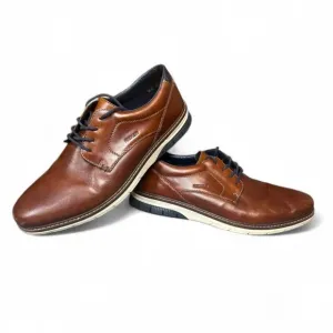 Rieker Leather Dress Shoes Casual Comfort Lace Up Brown Oxfords