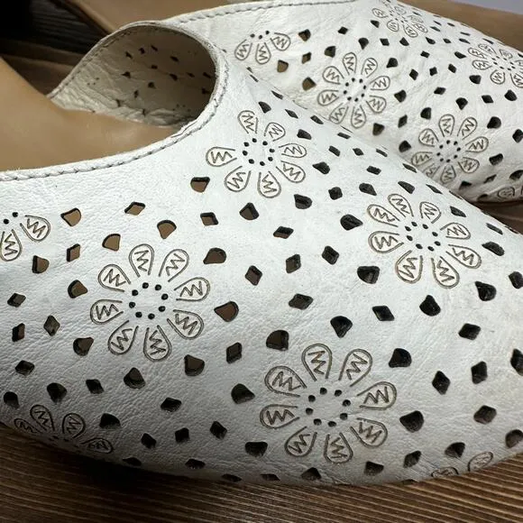 RIEKER Mirjam Whitekiesel Mary Jane Oxford Shoes Floral Cut Out SZ 8.5 US/40 EU