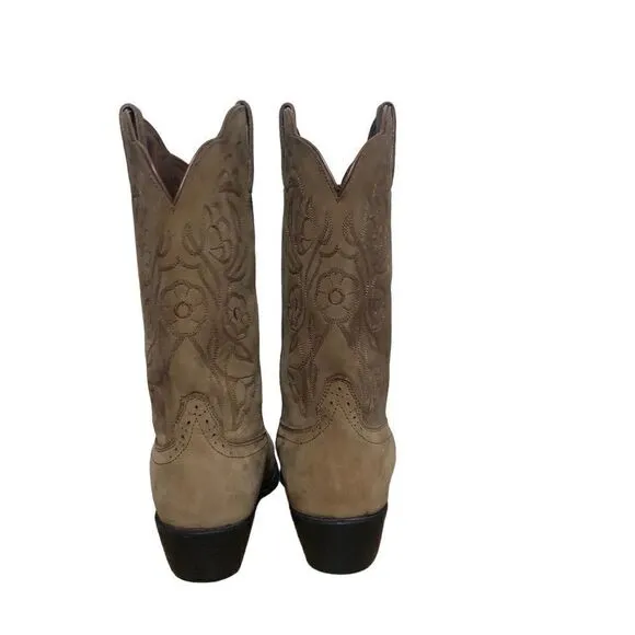 Road Wolf 2004 Women's Leather Pull On Western Boots Brown Size 8.5M