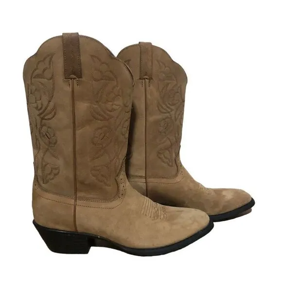 Road Wolf 2004 Women's Leather Pull On Western Boots Brown Size 8.5M