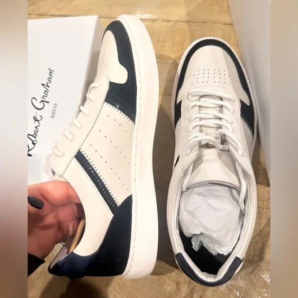 Robert Graham Nazare colorblock leather sneakers new in box