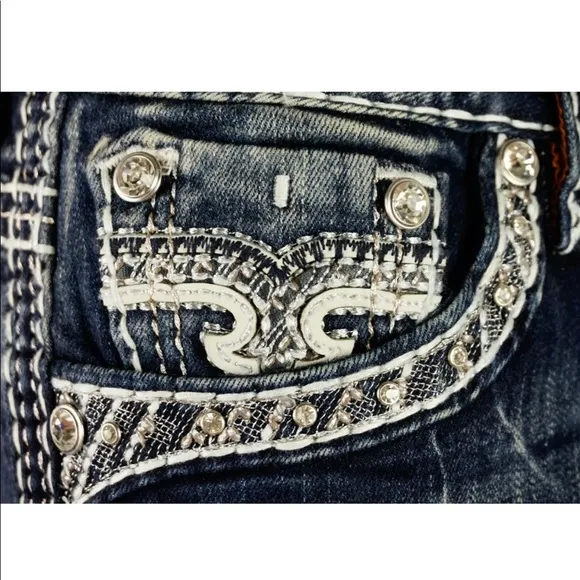 Rock Revival Easy Boot Cut Bling Stretch Jeans NEW