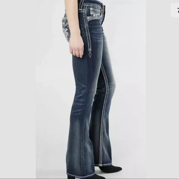 Rock Revival Easy Boot Cut Bling Stretch Jeans NEW