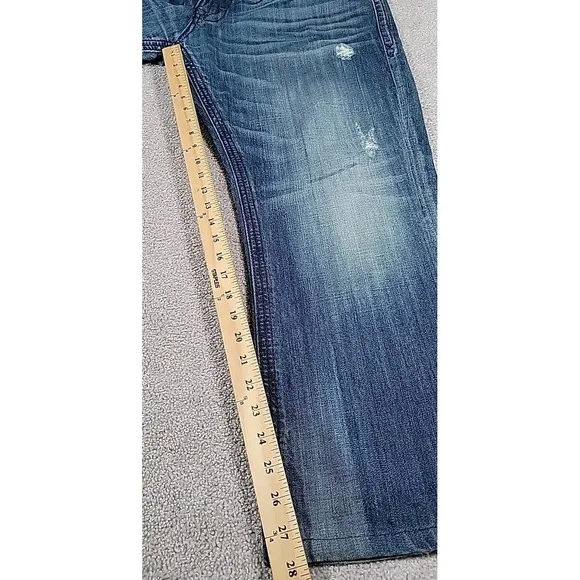 Rock Revival Victor Jeans Mens 38  Straight Fit Distressed Denim Y2K