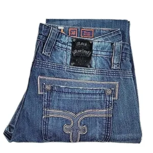 Rock Revival Victor Jeans Mens 38  Straight Fit Distressed Denim Y2K