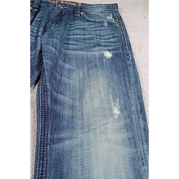 Rock Revival Victor Jeans Mens 38  Straight Fit Distressed Denim Y2K