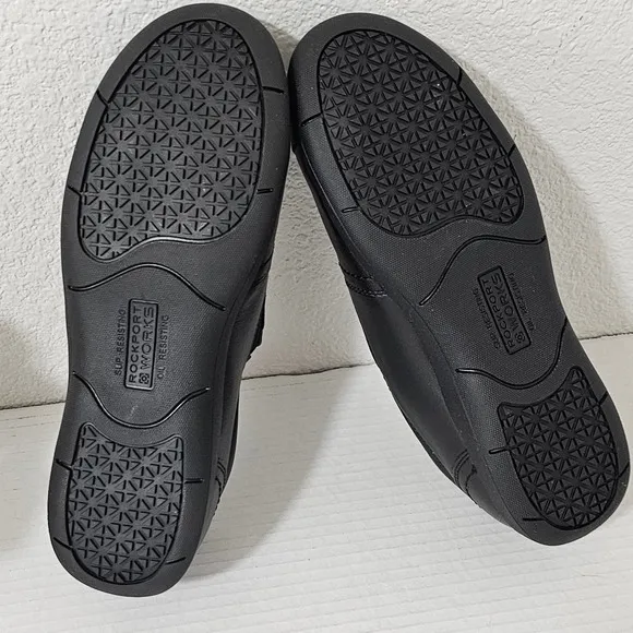 Rockport Works Women's Shoe‎ Size( 8) Black Daisey Safety Toe Slip-On RK761 New
