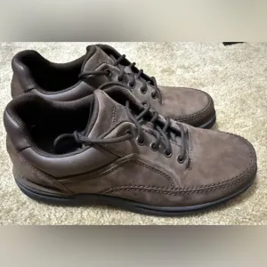 Rockport World‎ Tour Classic Lace Up Men 10 Shoes Sneakers Nubuck Brown APM72205