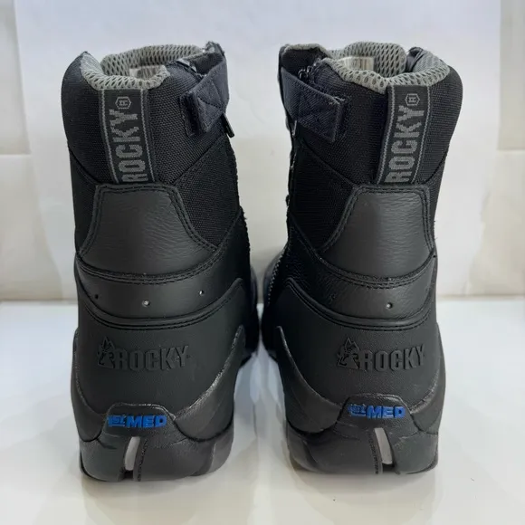 Rocky 1st Med Carbon Fiber Toe Side-Zip Waterproof Black Boots Men’s Size 9.5 W