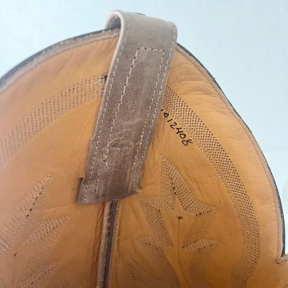 Rod Patrick Mens Cowboy Boots 14.5A Antique Mocha Bison Brown Western Blunt Toe