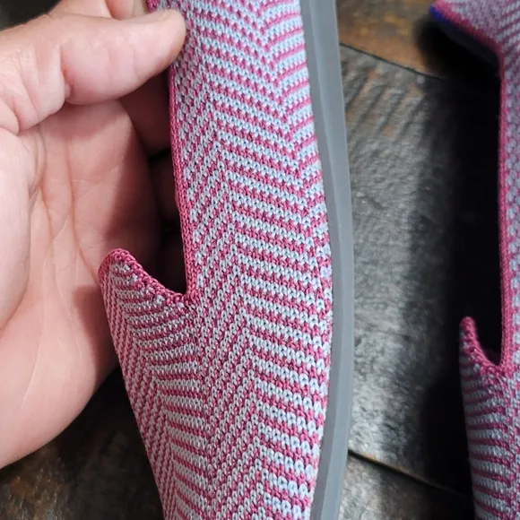 Rothy's 6 Amethyst Metallic Herringbone Loafers EUC