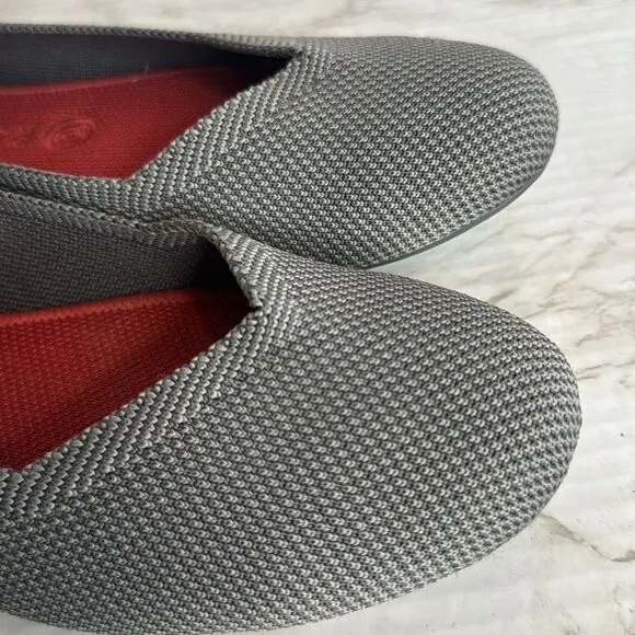 Rothy's Grey Textile The Flat Ballet Comfort round toe Shoes Women’s slip on 9.5