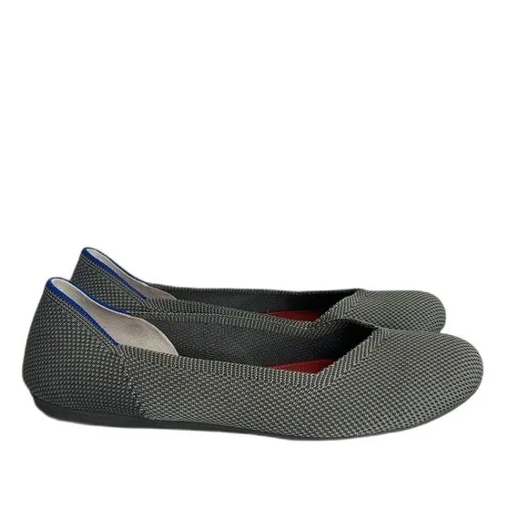 Rothy's Grey Textile The Flat Ballet Comfort round toe Shoes Women’s slip on 9.5