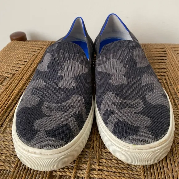 Rothy's Shoes Women’s 7 The Original Slip On Sneakers in Gray Camo Print
