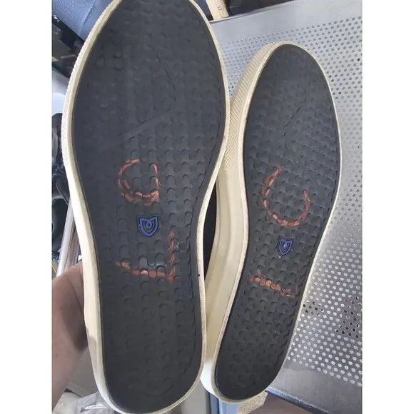Rothy's Slip On Sneakers Shoes Black Blue Trim Men's Size 9.5 Women's 11