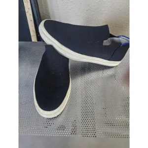 Rothy's Slip On Sneakers Shoes Black Blue Trim Men's Size 9.5 Women's 11