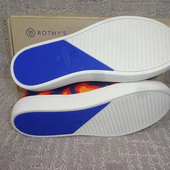 Rothy's The Kid Navy Flame Knit Slip On Shoes Little Kids Size 1-2-3-11-12-13
