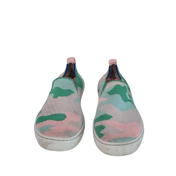 Rothy's The Kids Sneaker Size 2 Cotton Candy Camo Fabric Slip On Casual Shoes