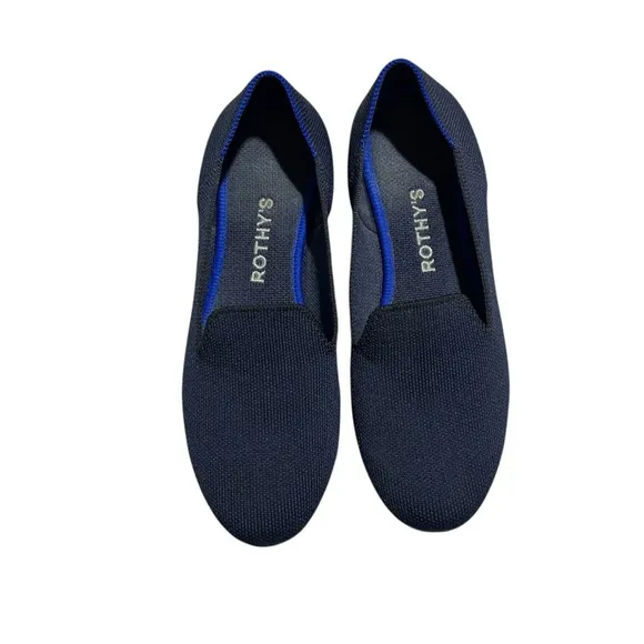Rothy’s The Loafer Slip On Flat Shoes Navy Blue Size 6.5