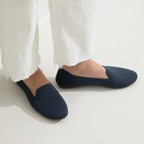 Rothy’s The Loafer Slip On Flat Shoes Navy Blue Size 6.5