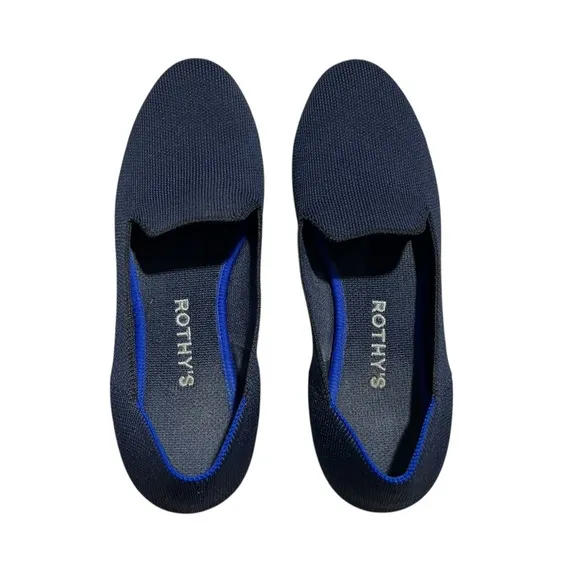 Rothy’s The Loafer Slip On Flat Shoes Navy Blue Size 6.5