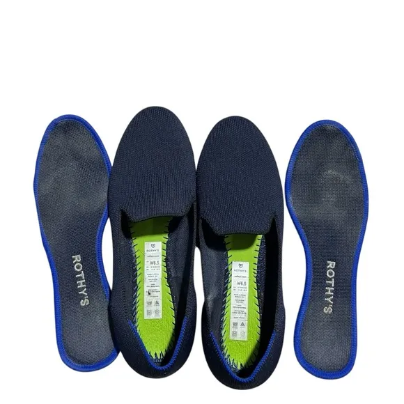 Rothy’s The Loafer Slip On Flat Shoes Navy Blue Size 6.5