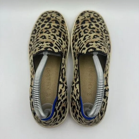 Rothys The Loafer Spot Slip On Leopard Animal Print Sneaker‎ Size 7 Cheetah