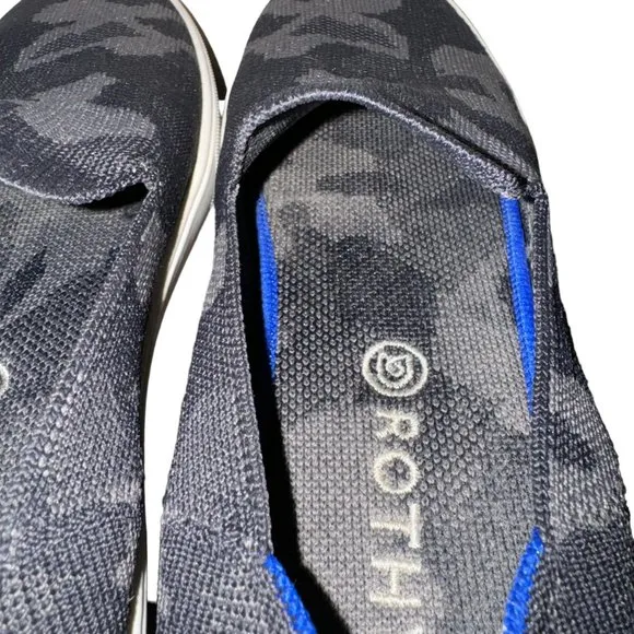 Rothy's The Original Slip On Sneakers Shoes Gray Black Camo Size 9