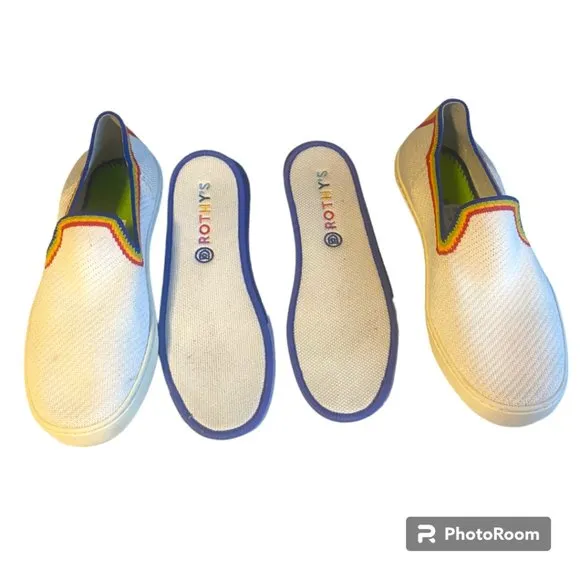 Rothy's The Slip On Sneaker Rainbow Limited Edition Retired sz Women's 8