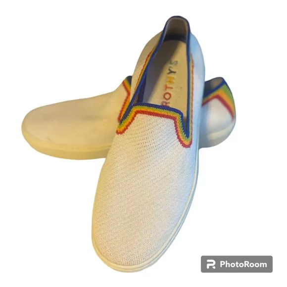 Rothy's The Slip On Sneaker Rainbow Limited Edition Retired sz Women's 8