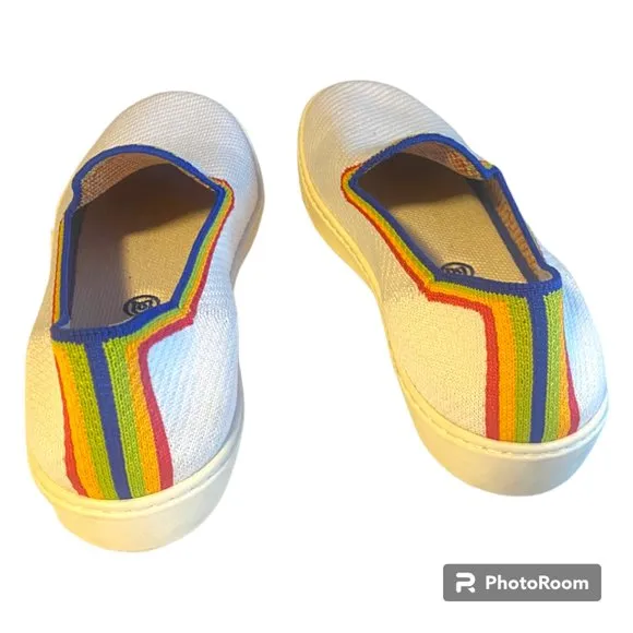 Rothy's The Slip On Sneaker Rainbow Limited Edition Retired sz Women's 8