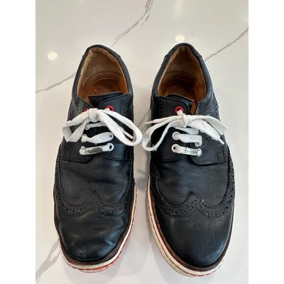 Royal Albartross Leather Italian Golf Shoes Mens 9 Black The Brogue Spikeless