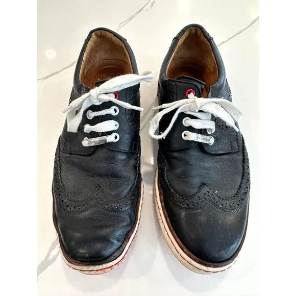 Royal Albartross Leather Italian Golf Shoes Mens 9 Black The Brogue Spikeless