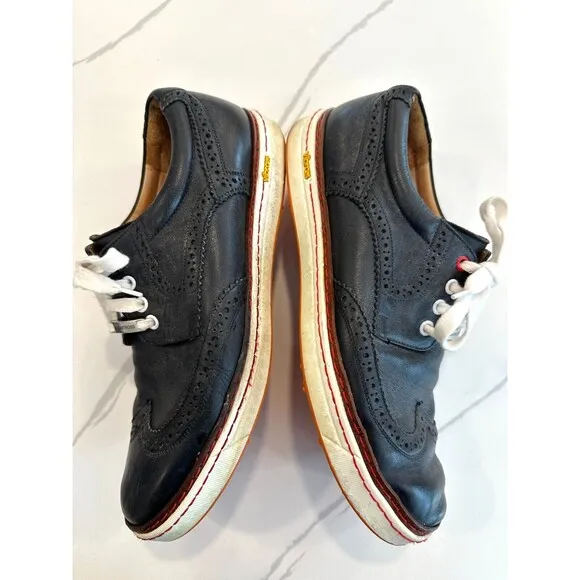 Royal Albartross Leather Italian Golf Shoes Mens 9 Black The Brogue Spikeless
