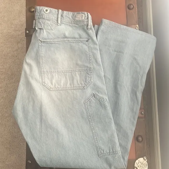 RRL hickory stripe carpenter pants