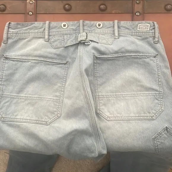 RRL hickory stripe carpenter pants