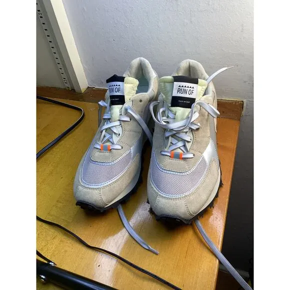 RUN OF Mens Shoes Fashion Sneakers Cream Size US 10 EU 40
