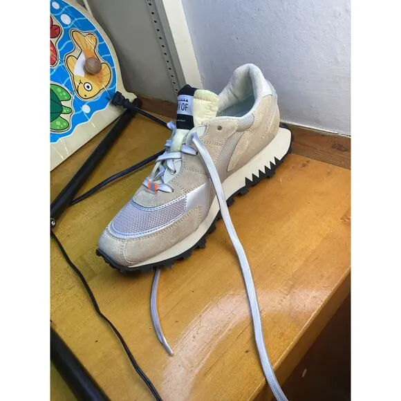 RUN OF Mens Shoes Fashion Sneakers Cream Size US 10 EU 40