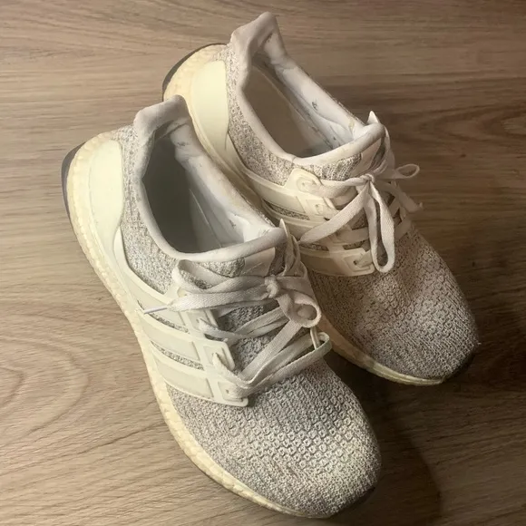 Running Shoes Adidas Ultraboost F36155 White Grey US sz 10.5 Used Fast Ship