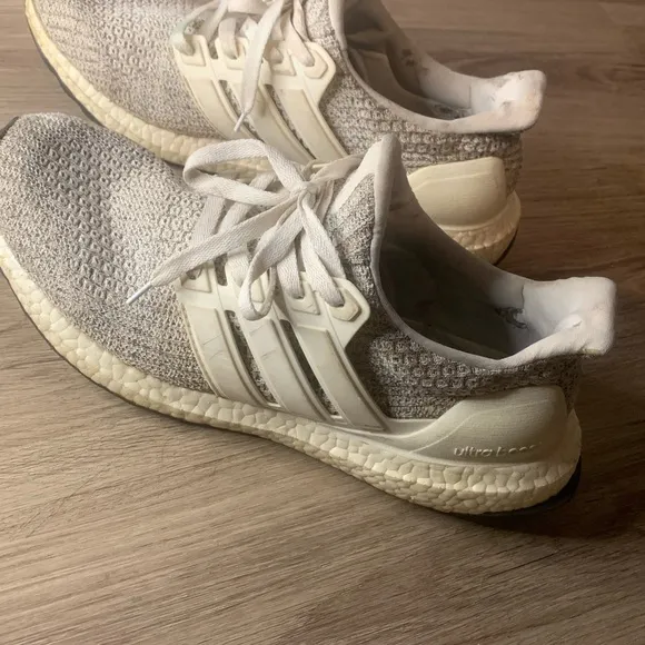 Running Shoes Adidas Ultraboost F36155 White Grey US sz 10.5 Used Fast Ship