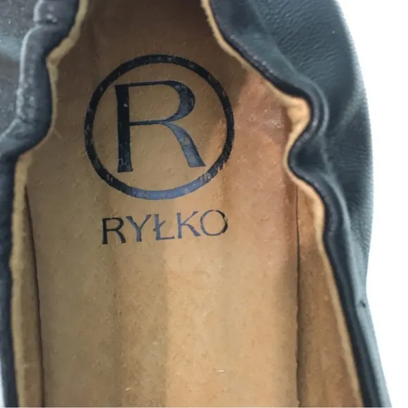 RYLKO Genuine Leather/Lining Ballerinas Black Comfortable Shoes 40 US 10