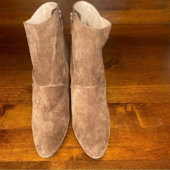Sacha London Tan Beige Suede Ankle Booties w buckle Womens EU 41 US 10.5