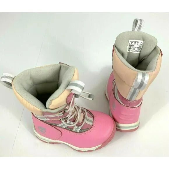SALE Timberland Toddler Inclement Traveler Bungee Waterproof Snow Boots Pink S 5