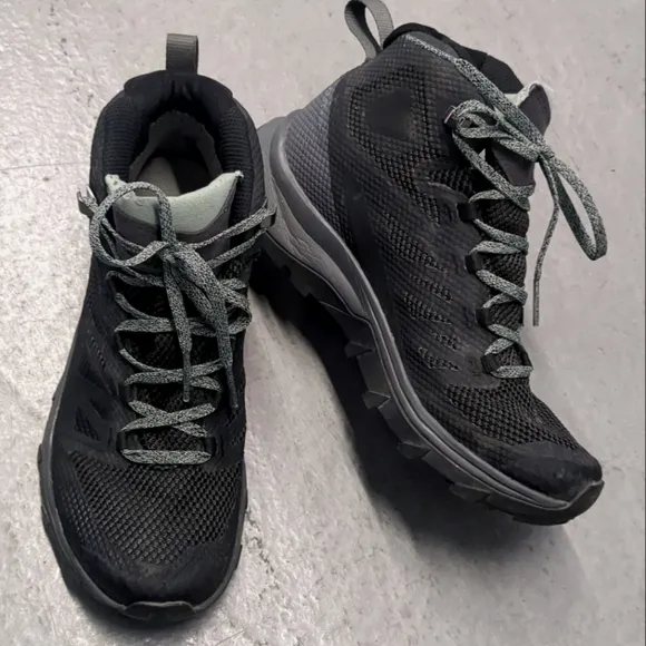 Salomon Outline Mid Gore Tex Waterproof Boots Womens Size 7 Gray Black