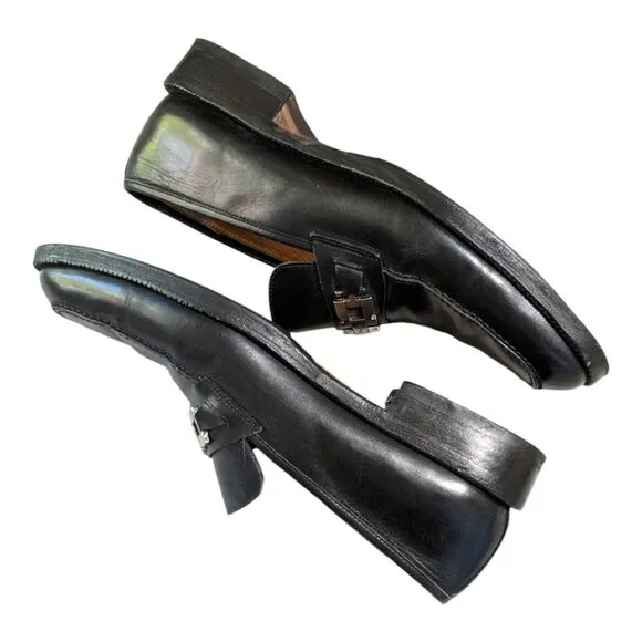 Salvatore Ferragamo men's horse bit black leather classic dress shoe Italy 8D