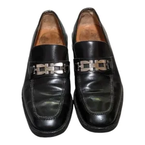 Salvatore Ferragamo men's horse bit black leather classic dress shoe Italy 8D