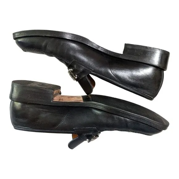Salvatore Ferragamo men's horse bit black leather classic dress shoe Italy 8D