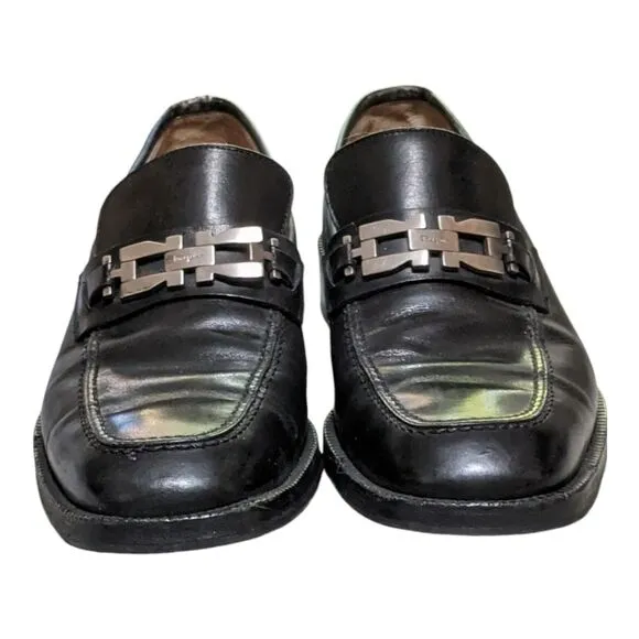 Salvatore Ferragamo men's horse bit black leather classic dress shoe Italy 8D